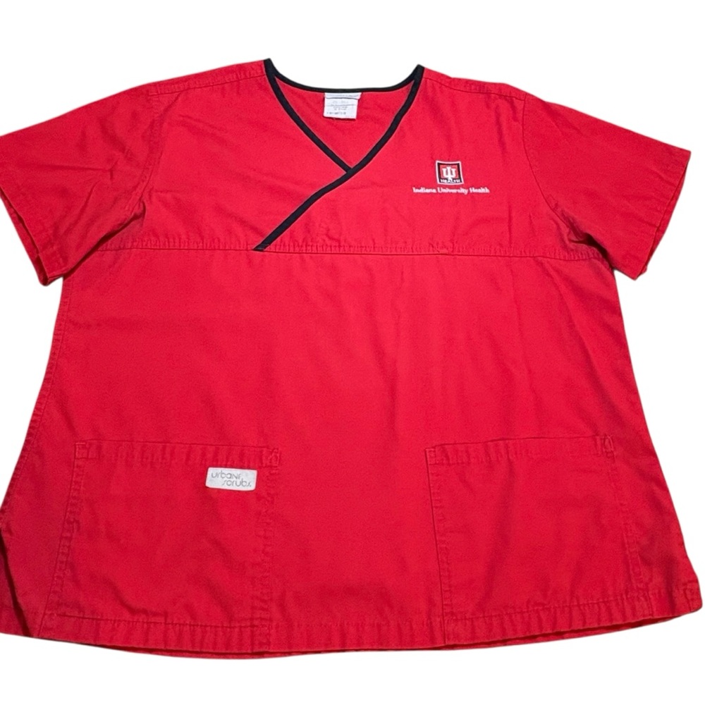 IU Indiana University Health Urbane Scrubs Red Scrub Top 1X